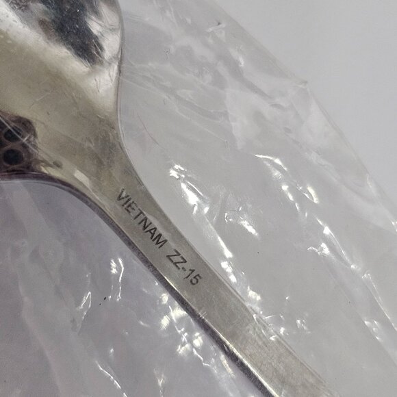 Minute Man Colonial Boston Satin Sugar Spoon 6" stainless flatware tip up new in - Picture 8 of 9